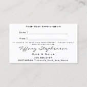 プロフェッショナル美容用はさみバラブラック金ゴールド 名刺 (裏面)