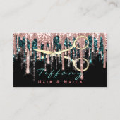 プロフェッショナル美容用はさみバラブラック金ゴールド 名刺 (正面)