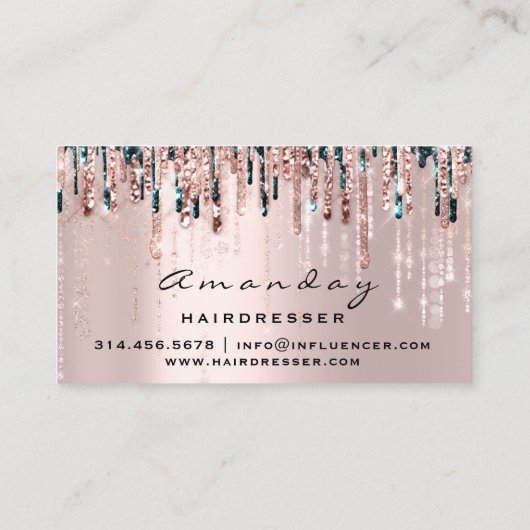 プロフェッショナル美容用鋏バラドリップ金ゴールド 名刺 (裏面)