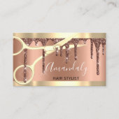 プロフェッショナル美容用鋏金ゴールド銅点滴 名刺 (正面)