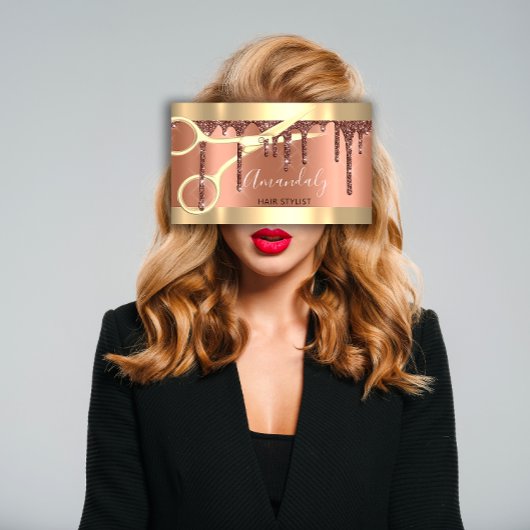 プロフェッショナル美容用鋏金ゴールド銅点滴 名刺