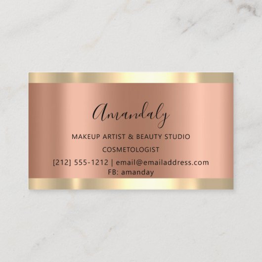 プロフェッショナル美容用鋏金ゴールド銅 名刺 (裏面)