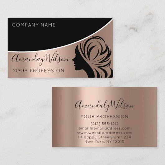 プロフェッショナル美容院まつ毛拡張化粧 名刺 (正面/裏面)