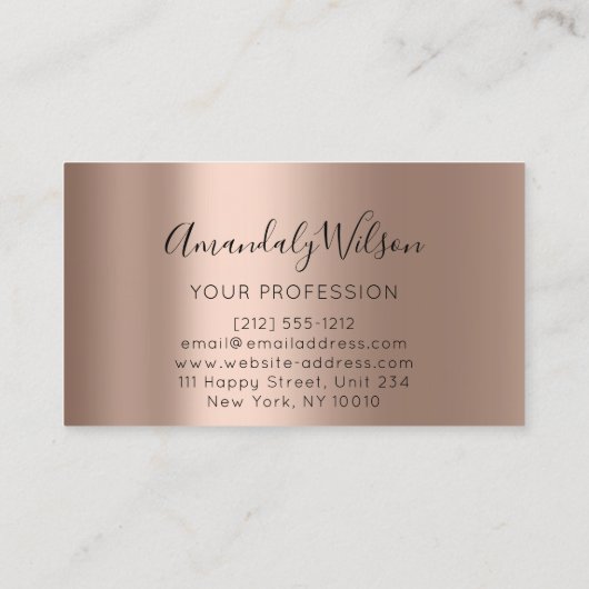 プロフェッショナル美容院まつ毛拡張化粧 名刺 (裏面)