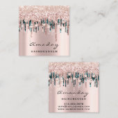 プロフェッショナル美容院メイクアップバラダイヤモンド スクエア名刺 (正面/裏面)