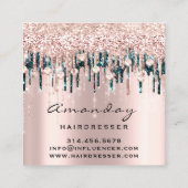 プロフェッショナル美容院メイクアップバラダイヤモンド スクエア名刺 (裏面)