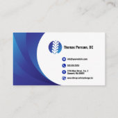 プロフェッショナル脊椎ロゴカイロプラクター医 名刺 (裏面)