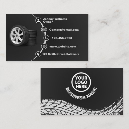 プロフェッショナル自動タイヤサービス | エキスパートタイ気にヤ 名刺 (正面/裏面)