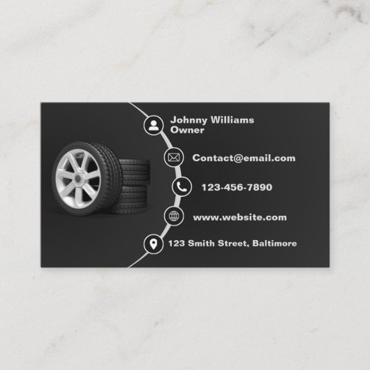 プロフェッショナル自動タイヤサービス | エキスパートタイ気にヤ 名刺 (正面)