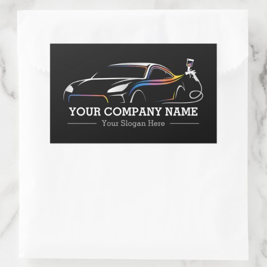 プロフェッショナル自動体絵を描ショップ車のラベル 長方形シール (バッグ)