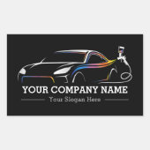 プロフェッショナル自動体絵を描ショップ車のラベル 長方形シール (正面)