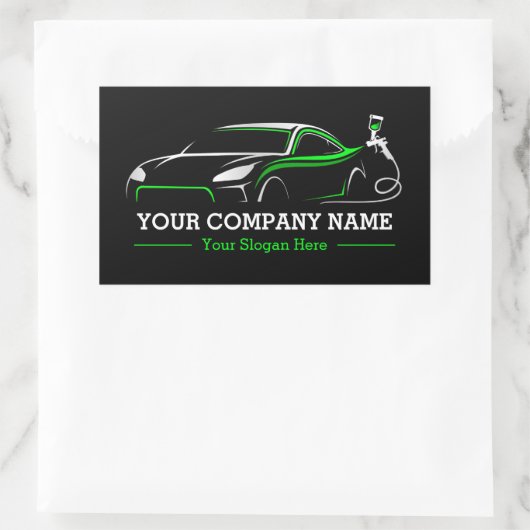 プロフェッショナル自動体絵を描ショップ車のラベル 長方形シール (バッグ)