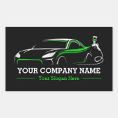 プロフェッショナル自動体絵を描ショップ車のラベル 長方形シール (正面)