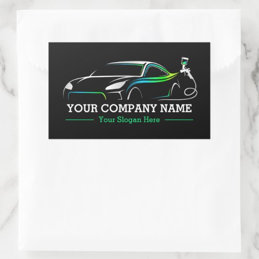 プロフェッショナル自動体絵を描ショップ車のラベル 長方形シール (バッグ)