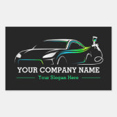 プロフェッショナル自動体絵を描ショップ車のラベル 長方形シール (正面)