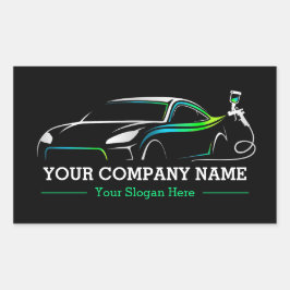 プロフェッショナル自動体絵を描ショップ車のラベル 長方形シール