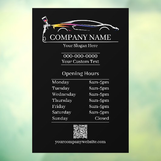 プロフェッショナル自動体絵を描ショップ車の時間 ウィンドウサイン (シート3)