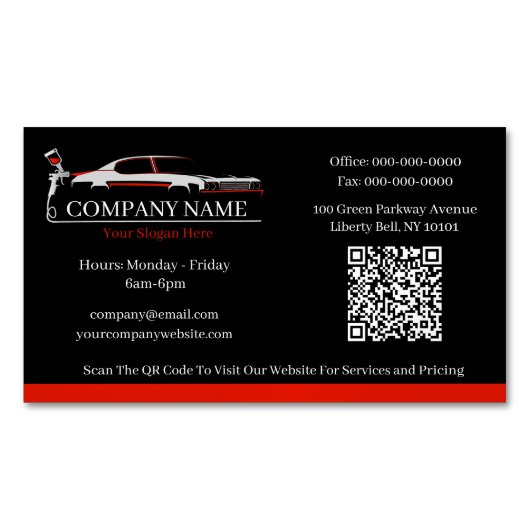 プロフェッショナル自動体絵を描ショップ車の マグネット名刺 (正面)