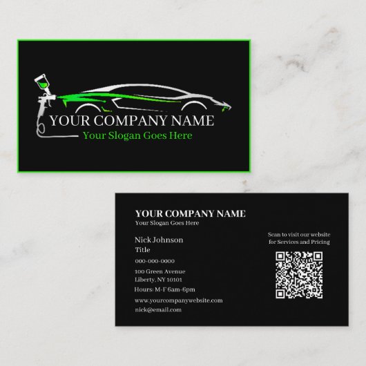 プロフェッショナル自動体絵を描ショップ車の 名刺 (正面/裏面)