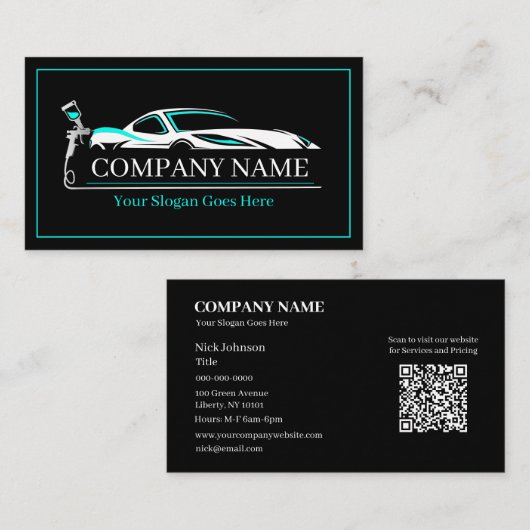 プロフェッショナル自動体絵を描ショップ車の 名刺 (正面/裏面)