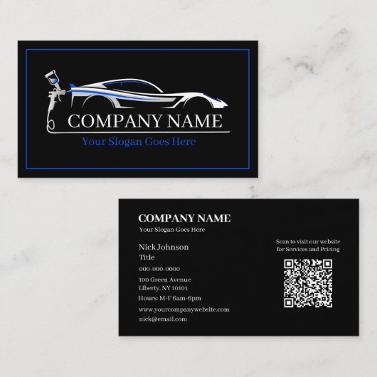 プロフェッショナル自動体絵を描ショップ車の 名刺 (正面/裏面)