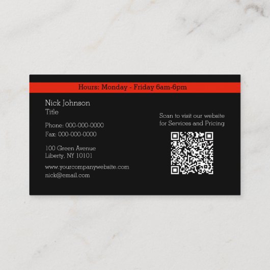 プロフェッショナル自動体絵を描ショップ車の 名刺 (裏面)