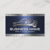 プロフェッショナル自動修復ブルーメタル車の 名刺 (正面)