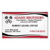 プロフェッショナル自動修理磁気名刺 マグネット名刺 (正面)