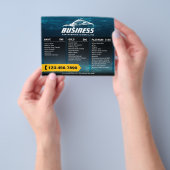 プロフェッショナル自動車詳細洗車価格パッケージ チラシ (手)