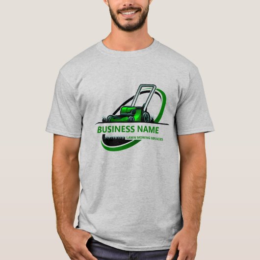 プロフェッショナル芝刈りランドスケープカスタムロゴ Tシャツ (正面)