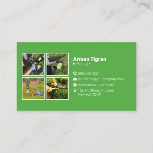 プロフェッショナル芝刈り気に造園 名刺 (裏面)