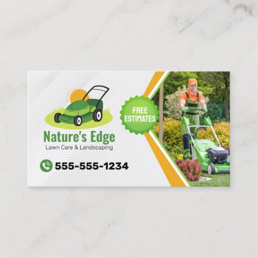 プロフェッショナル芝刈り気に造園 名刺 (正面)
