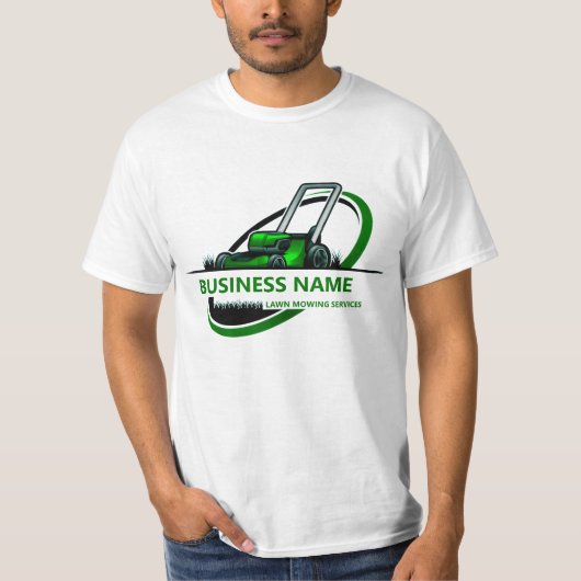 プロフェッショナル芝刈り 造園 カスタムロゴ Tシャツ (正面)