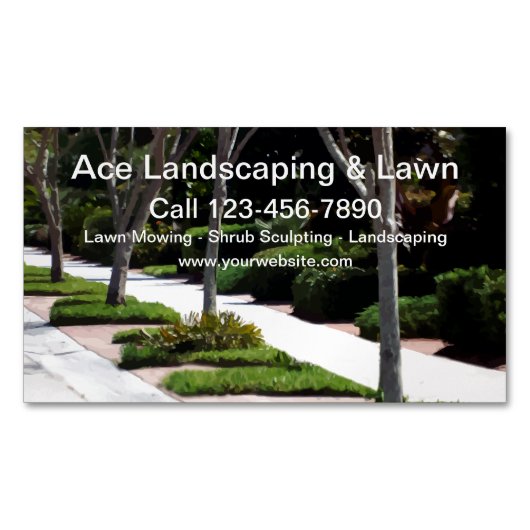 プロフェッショナル芝及び造園 マグネット名刺 (正面)