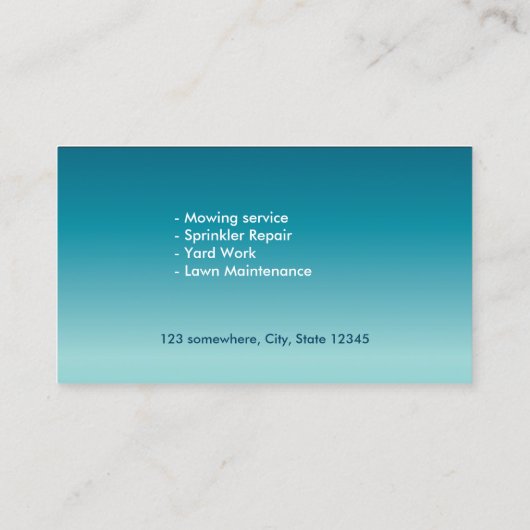 プロフェッショナル芝生気にと造園サービス 名刺 (裏面)