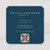 プロフェッショナル芸術的ツリーモノグラムのQR スクエア名刺 (裏面)