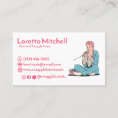 プロフェッショナル芸術的美しい編み物ピンクかわいい 名刺 (裏面)