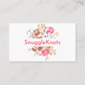 プロフェッショナル芸術的美しい編み物ピンクかわいい 名刺 (正面)