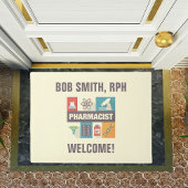 プロフェッショナル薬剤師アイコニック設計 ドアマット