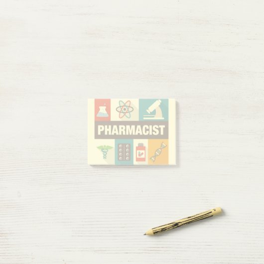 プロフェッショナル薬剤師アイコニック設計 ポストイット (デスク上)