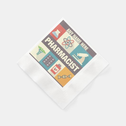 プロフェッショナル薬剤師アイコニック設計 縁ありカクテルナプキン (角)