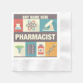 プロフェッショナル薬剤師アイコニック設計 縁ありカクテルナプキン (正面)