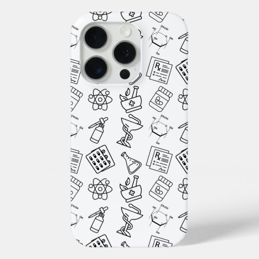 プロフェッショナル薬局アイコンパターンiPhoneケース Case-Mate iPhoneケース (裏面)