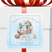 プロフェッショナル裁縫をテーマにした「Thank You」マーケティング スクエアシール