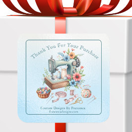 プロフェッショナル裁縫をテーマにした「Thank You」マーケティング スクエアシール