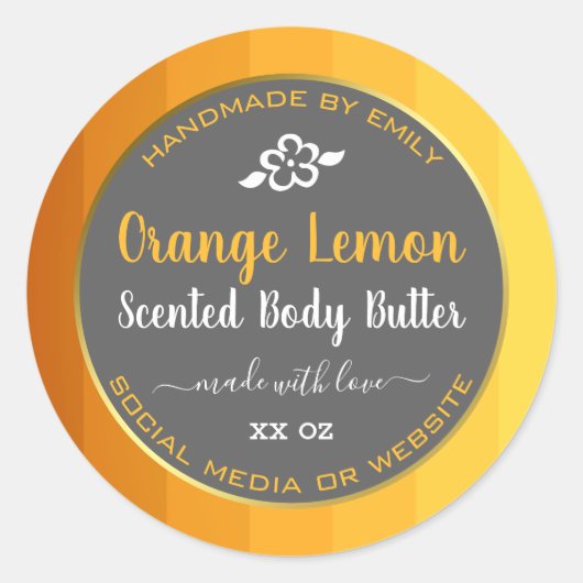 プロフェッショナル製品パッケージラベルOrange Gray ラウンドシール (正面)