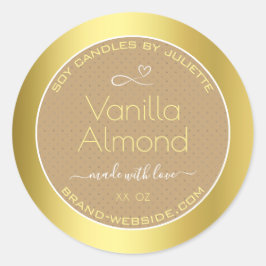 プロフェッショナル製品パッケージングラベル金ゴールドベージュ ラウンドシール