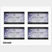 プロフェッショナル製品ラベル海ブルーグリッターロゴ 長方形シール (シート)