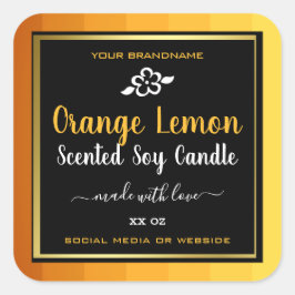 プロフェッショナル製品包装ラベルOrange Black スクエアシール