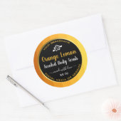 プロフェッショナル製品包装ラベルOrange Black ラウンドシール (封筒)